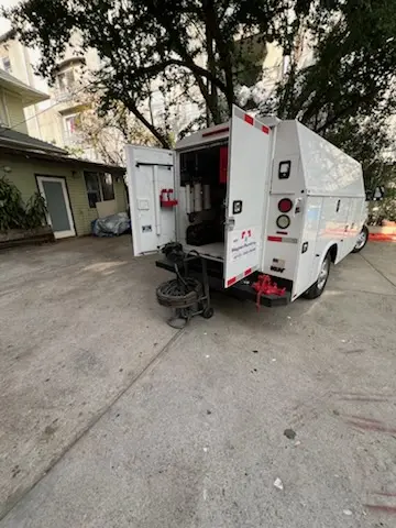 Magnet Plumbing service vehicle on-site for Sewer Line Repair in Irvine Terrace